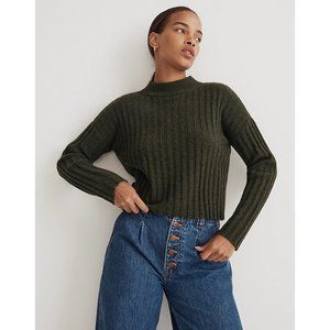 [Madewell] Crop Sweater in Heather Dark Forest Green